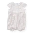 Ralph Lauren Floral Cotton Romper Pink Multi 12m