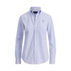 Ralph Lauren Slim Fit Gingham Poplin Shirt 566b Plum/white