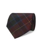 Ralph Lauren Plaid Silk Crepe Tie Wine/olive