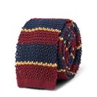 Ralph Lauren Striped Knit Silk Tie Navy/wine/gold