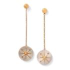 Ralph Lauren Star Brass Drop Earrings Antique Gold/silver
