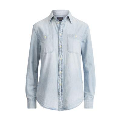 Ralph Lauren Relaxed Fit Chambray Shirt Cobalt