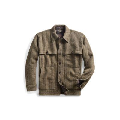 Ralph Lauren Knit Herringbone Workshirt Brown Multi