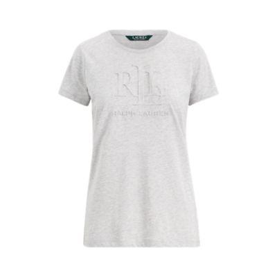 Ralph Lauren Studded-logo T-shirt Pearl Grey Heather