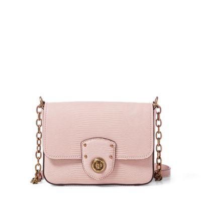 Ralph Lauren Faux-lizard Crossbody Bag Rose Smoke
