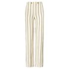 Ralph Lauren Striped Linen Wide-leg Pant Cream/black