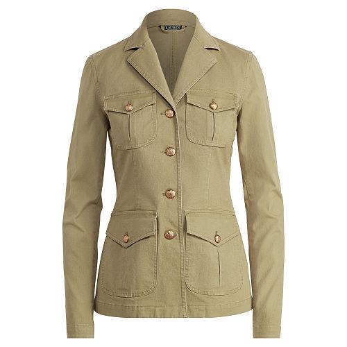 Ralph Lauren Lauren Petite Boxy Cotton Canvas Jacket