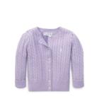 Ralph Lauren Cable-knit Cotton Cardigan French Lilac 6m