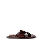 Ralph Lauren Leather Slide Sandal Dark Brown