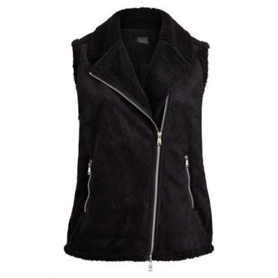 Ralph Lauren Faux-suede Zip Vest Polo Black