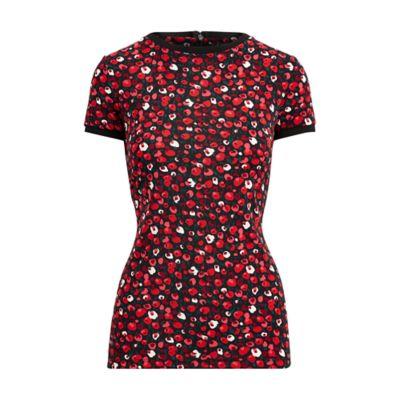 Ralph Lauren Floral Stretch Jersey Top Lipstick Multi