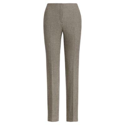Ralph Lauren Simone Houndstooth Wool Pant Black/antique Cream