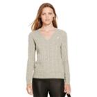 Polo Ralph Lauren Wool Blend V-neck Sweater Light Vintage Heather