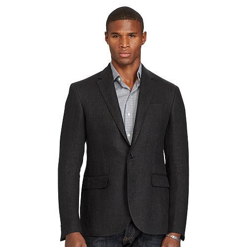 Polo Ralph Lauren Polo Linen Sport Coat Charcoal And Black