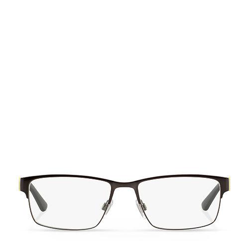 Polo Ralph Lauren Striped Rectangular Eyeglasses Matte Black