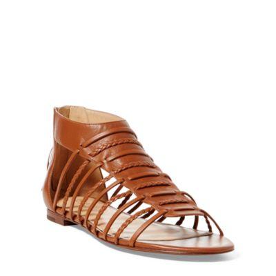 Ralph Lauren Jadine Nappa Leather Sandal Cuoio