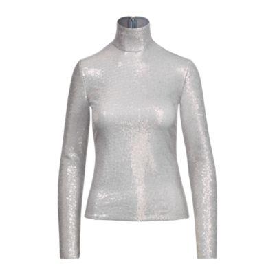 Ralph Lauren Rosalia Beaded Turtleneck Silver