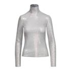 Ralph Lauren Rosalia Beaded Turtleneck Silver