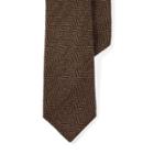 Ralph Lauren Herringbone Cashmere-silk Tie Brown