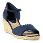 Ralph Lauren Lauren Chrissie Suede Espadrille Modern Navy