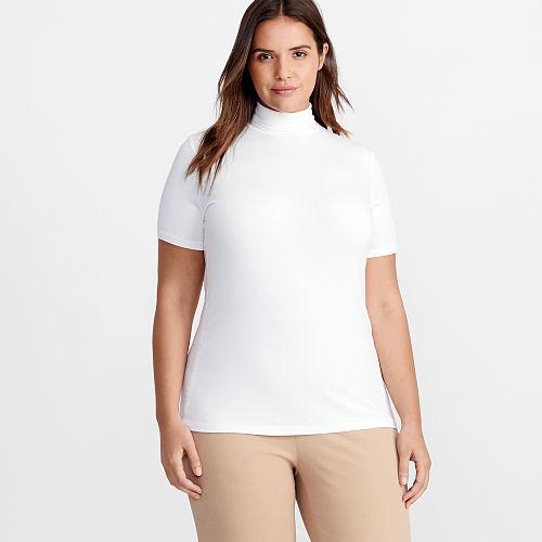 Ralph Lauren Lauren Woman Jersey Short-sleeve Turtleneck Cream