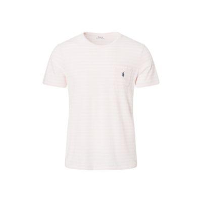 Ralph Lauren Cotton Jersey Pocket T-shirt Carmel Pink/white