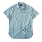 Ralph Lauren Rrl Slim Cotton Chambray Shirt Rl 887 Light Indigo