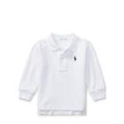 Ralph Lauren Cotton Mesh Long-sleeve Polo White 6m