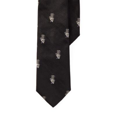 Ralph Lauren Top Hat-skull Silk Narrow Tie Black