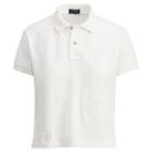 Polo Ralph Lauren Cropped Cotton Mesh Polo Shirt Deckwash White