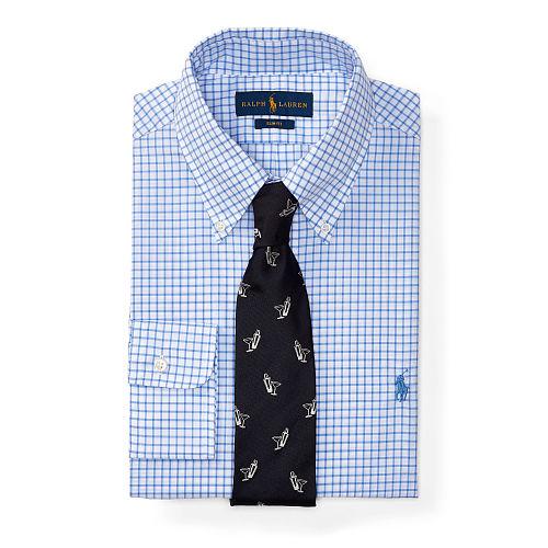 Polo Ralph Lauren Checked Cotton Dress Shirt Capri/white