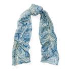 Ralph Lauren Rose-print Cashmere-silk Scarf Blue Multi