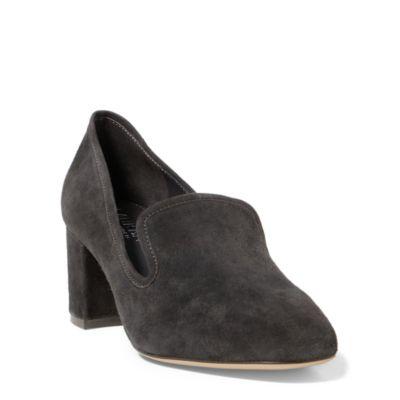 Ralph Lauren Jenifer Suede Slipper Pump Dark Smokey Grey