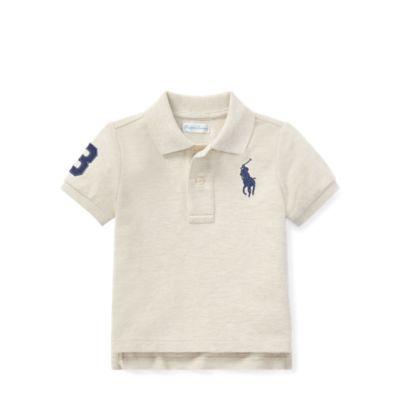 Ralph Lauren Cotton Mesh Polo Shirt New Sand Heather 3m