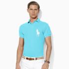 Polo Ralph Lauren Custom Fit Cotton Mesh Polo French Turquoise
