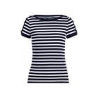 Ralph Lauren Ribbed Cotton T-shirt Navy/white