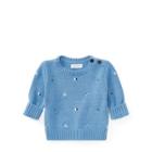 Ralph Lauren Embroidered Cotton Sweater Soft Royal Heather 6m