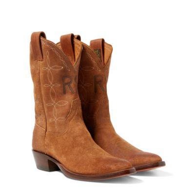 Ralph Lauren Plainview Suede Cowboy Boot Light Java 002