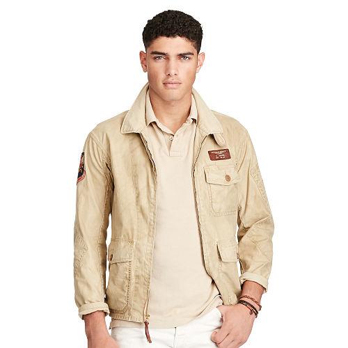 Polo Ralph Lauren Cotton Twill Flight Jacket Gallery Tan