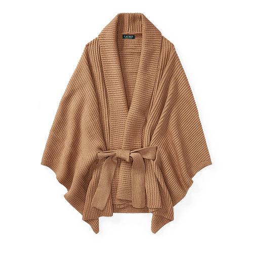 Ralph Lauren Lauren Belted Ribbed Poncho