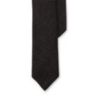 Ralph Lauren Herringbone Linen Narrow Tie Dark Charcoal And Black