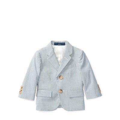 Ralph Lauren Polo Seersucker Sport Coat Blue/cream 24m