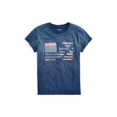 Ralph Lauren Flag Jersey T-shirt Dark Indigo
