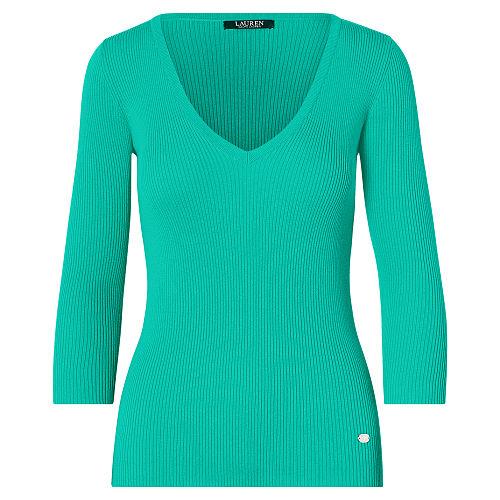 Ralph Lauren Lauren Ribbed Cotton Sweater Tropic Turquoise