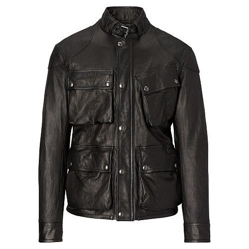Polo Ralph Lauren Lambskin Biker Jacket Polo Black