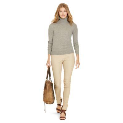 Ralph Lauren Slim Fit Cashmere Turtleneck Fawn Grey Heather
