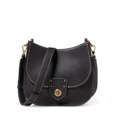 Ralph Lauren Pebbled Leather Crossbody Bag Black