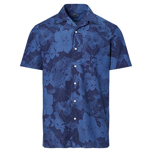 Polo Ralph Lauren Slim Fit Floral Cotton Shirt Blue Tropical