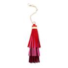 Ralph Lauren Ombr Tasseled Handbag Charm Red/passion Pink/claret