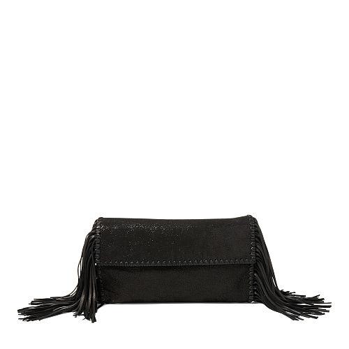 Polo Ralph Lauren Fringe Leather Clutch Black